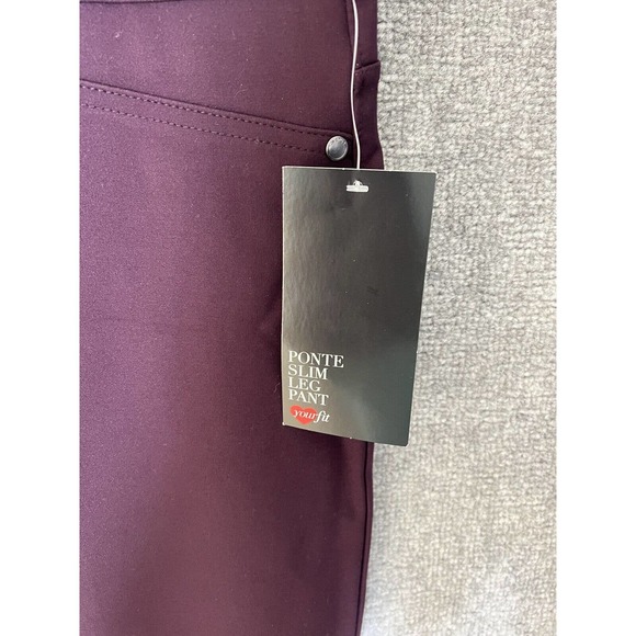 Avenue Ponte‎ Slim Leg Pants Womens Size 26 Average Stretch Purple NWT - Picture 4 of 13